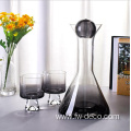 European style smoke glass carafe and tumbler set